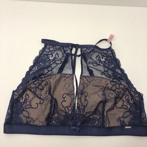 NWT La Vie En Rose Lace Bralette - Blue Size XL